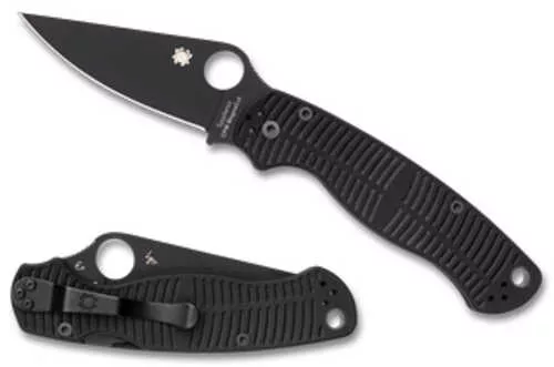 Spyderco Para Military 2 Salt | Folding Knife | Plain Edge | Black G-10 Handle | Matte Finish | Black Blade | 3.45″ Blade | CPM MagnaCut Steel | C81GMCBKP2