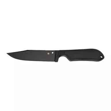 Spyderco Street Bowie | 5″ Fixed Blade Knife | Plain Edge | VG10/Black Blade | Kraton Handle | FB04PBB