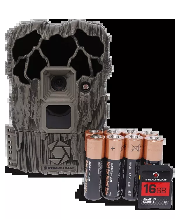 Stealth Cam QS20 Combo Camo: No Glow IR Flash with 32GB SD Card & Python Lock Latch