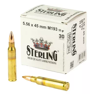 Sterling 5.56 NATO Ammo 55 Grain Full Metal Jacket Box of 1500