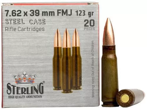 Sterling Ammo Steel Case 7.62x39mm 123 Grain Full Metal Jacket 20 Rounds