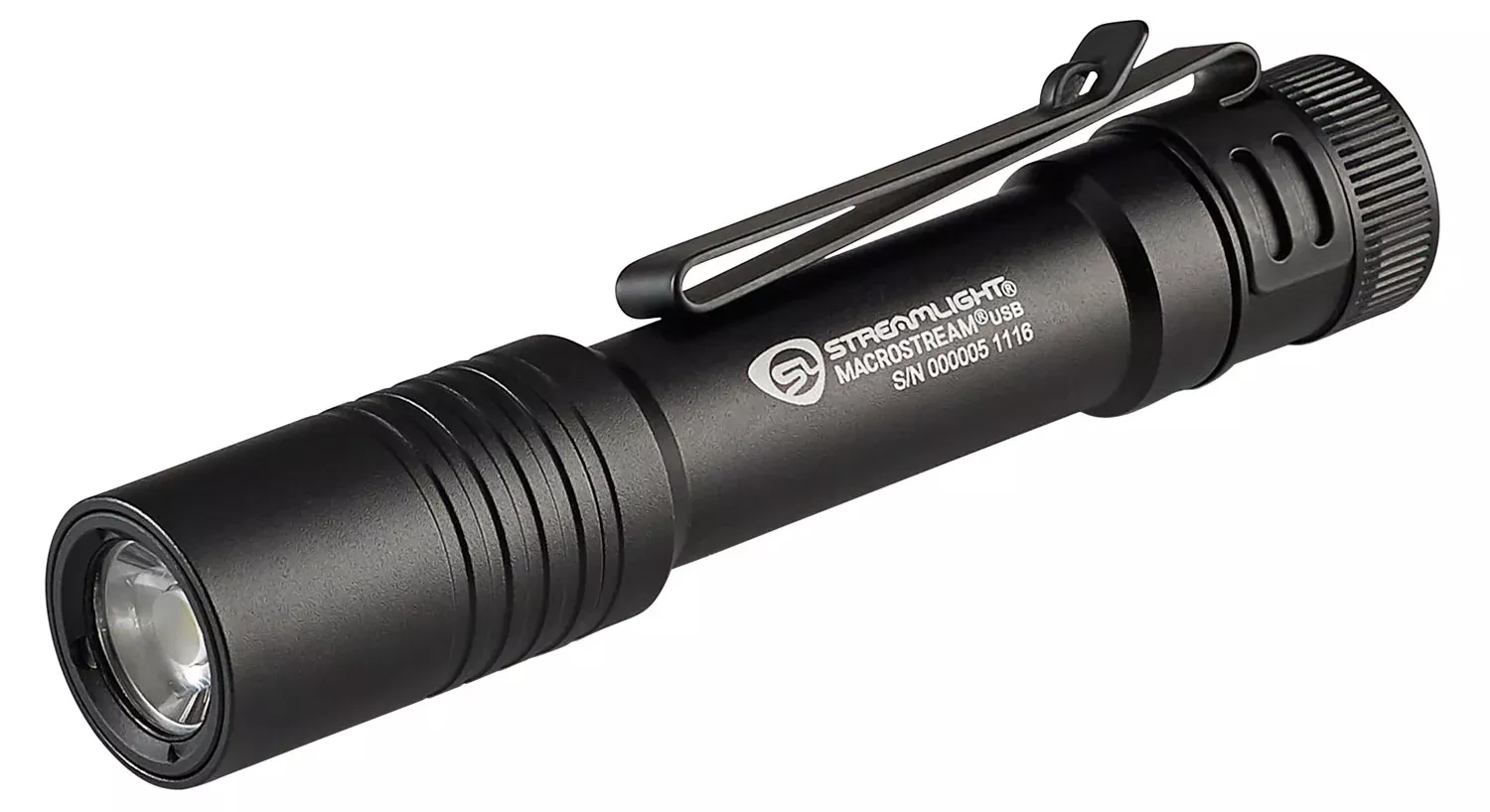 Streamlight 66320 Macrostream USB Everyday Carry FlashlightBlack Anodized 50/500 LumensWhite LED