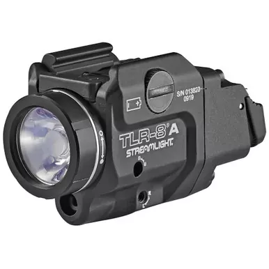 Streamlight TLR-8A Flex | Black Finish | 500 Lumens | 1.5 Hour Runtime | Red Laser | Comes with High and Low Switch and (1) CR123A Lithium Battery | 69414