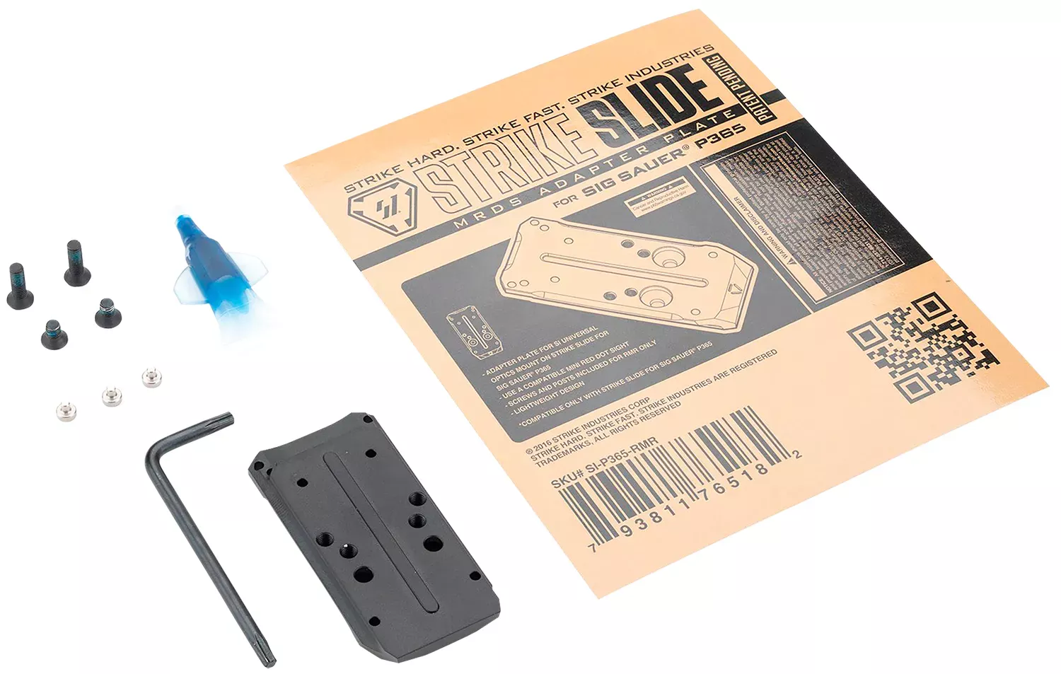 Strike Industries P365RMR Strike Slide Adapter Plate Black 5.80″ Long Compatible W/ SI Strike P365 Slide