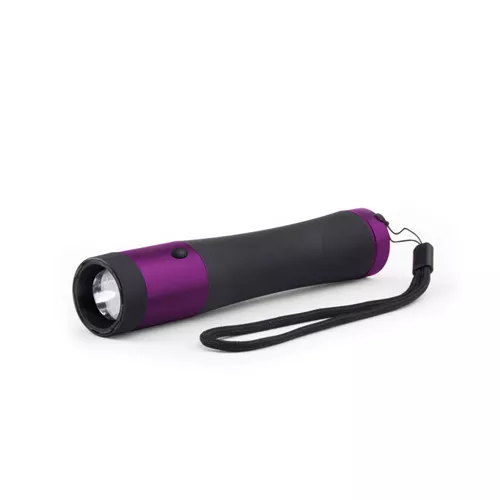 STUN GUN FLASHLIGHT – PURPLE, 200 LUMENS, IVY