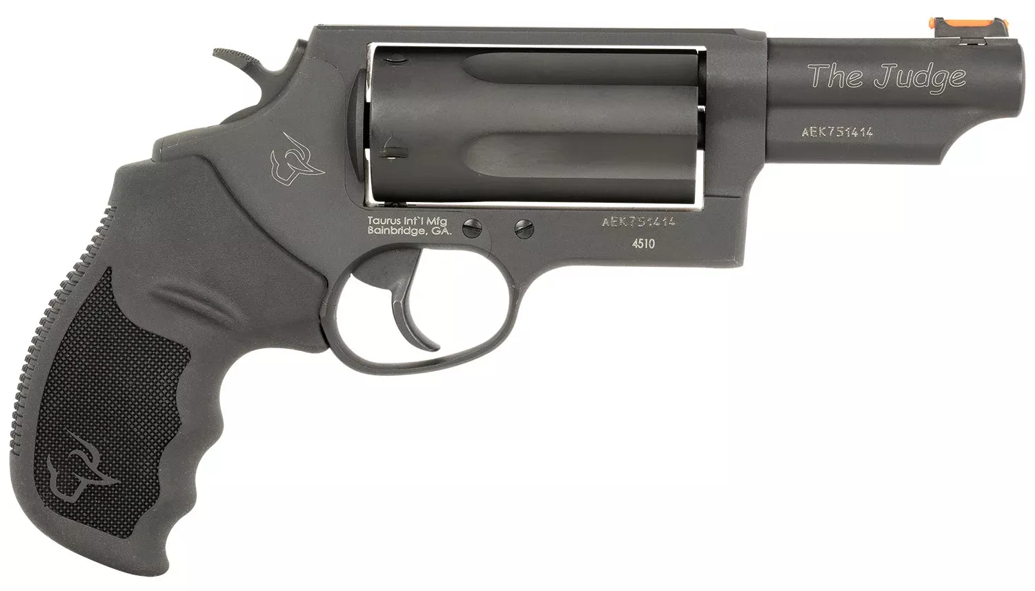 Taurus 24410P31T Judge T.O.R.O. Compact Frame 45 Colt (Long Colt)/410 Gauge 5 3″ Matte Black Oxide Steel Barrel, Cylinder & Steel Frame, Black Rubber Grip, Transfer Bar Safety, Exposed Hammer