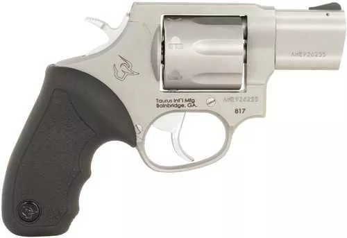 Taurus 817 Medium 38 Special 7 Shot 2" Matte Stainless Steel Barrel, Cylinder & Frame, Black Rubber Grip, Exposed Hammer