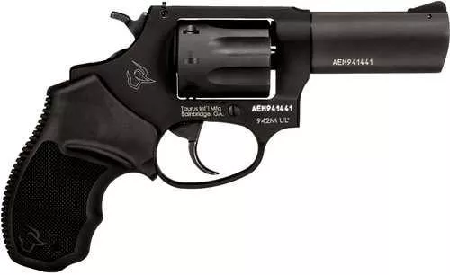 Taurus 942 Ultra-Lite Revolver 22 WMR 8 Shot 3" Matte Black Finish Barrel, Matte Black Finish Cylinder, Black AFALSEdized Finish Aluminum Frame & Finger Grooved Black Polymer Grip