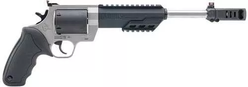 Taurus Raging Hunter Large 350 Legend 6 Shot 10.50" Matte Stainless Picatinny Rail Barrel w/Muzzle Brake, Matte Black Oxide Cylinder, Matte Stainless Steel Frame, Transfer Bar Safety, Exposed Hammer