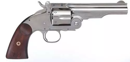 Taylor Uberti Top Break Schofield Pistol 5" Barrel 45 Colt With Nickel Finish and Walnut Grip Model 0855N04