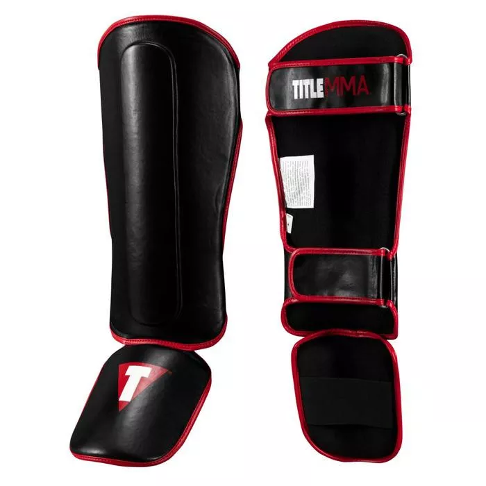 Title MMA Perform Stand-Up Shin Guards 2.0 Black /Red