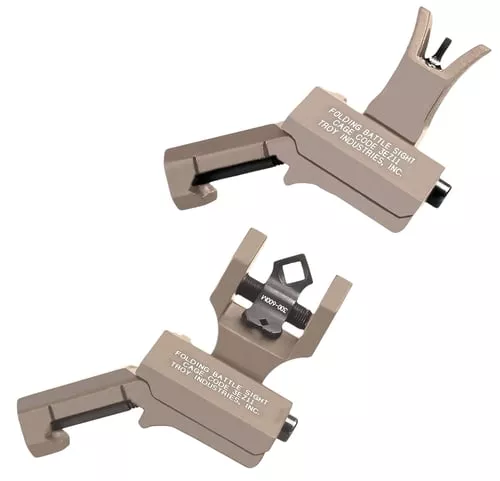 Troy Ind SSIGMCMSSBT00 Micro BattleSight Set M4 Front & Dioptic RearBlack Hardcoat Anodized