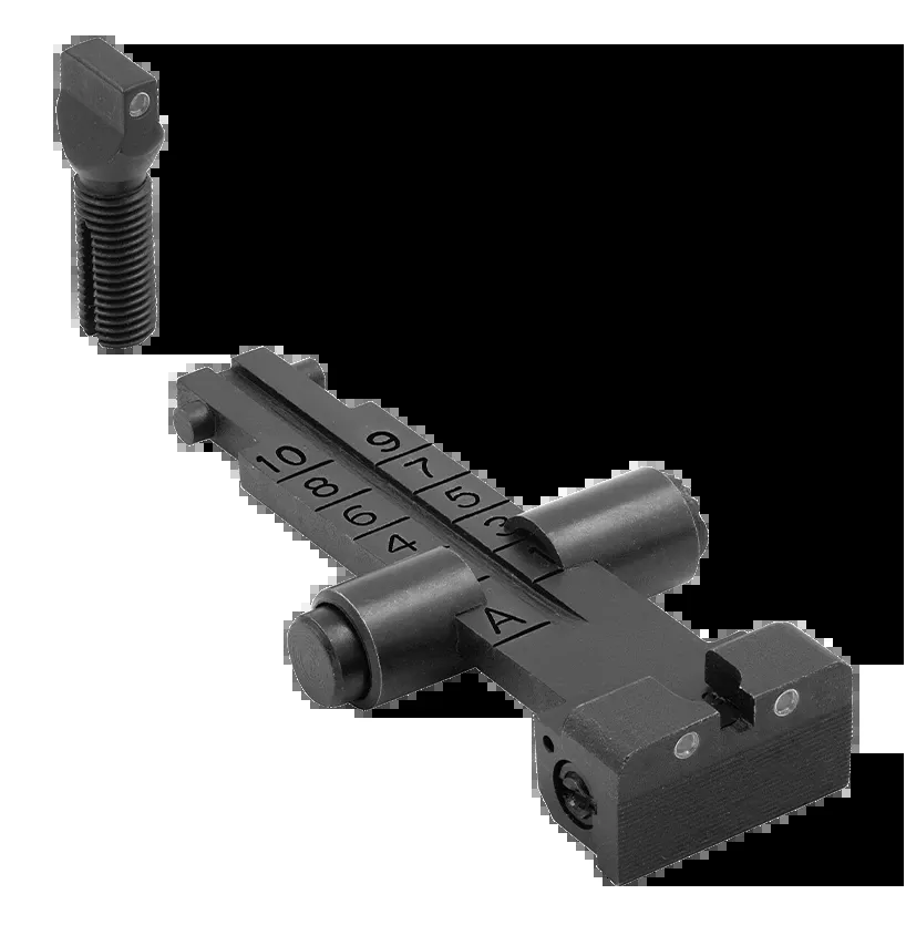 Tru-Dot Self-Illuminated AK/AKM Sight Set - Black 3-Dot Green Front & Rear by Meprolight USA