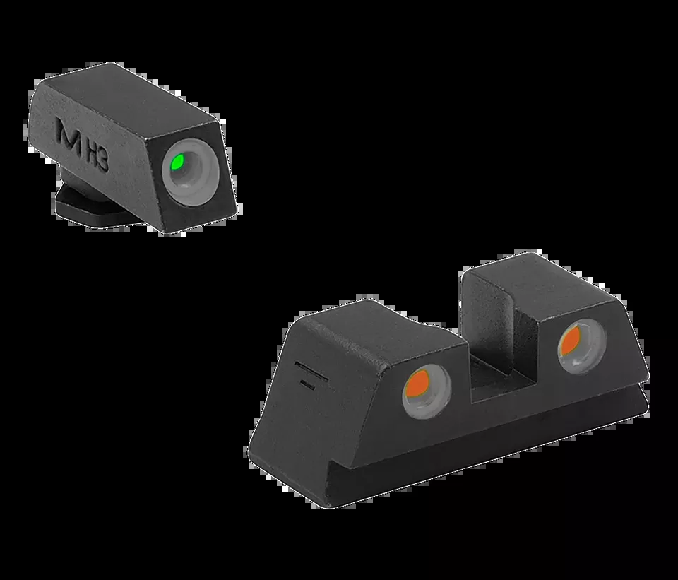 Tru-Dot Sight Set for Glock 42/43/43X/48X - Green/Orange Tritium, Black Frame