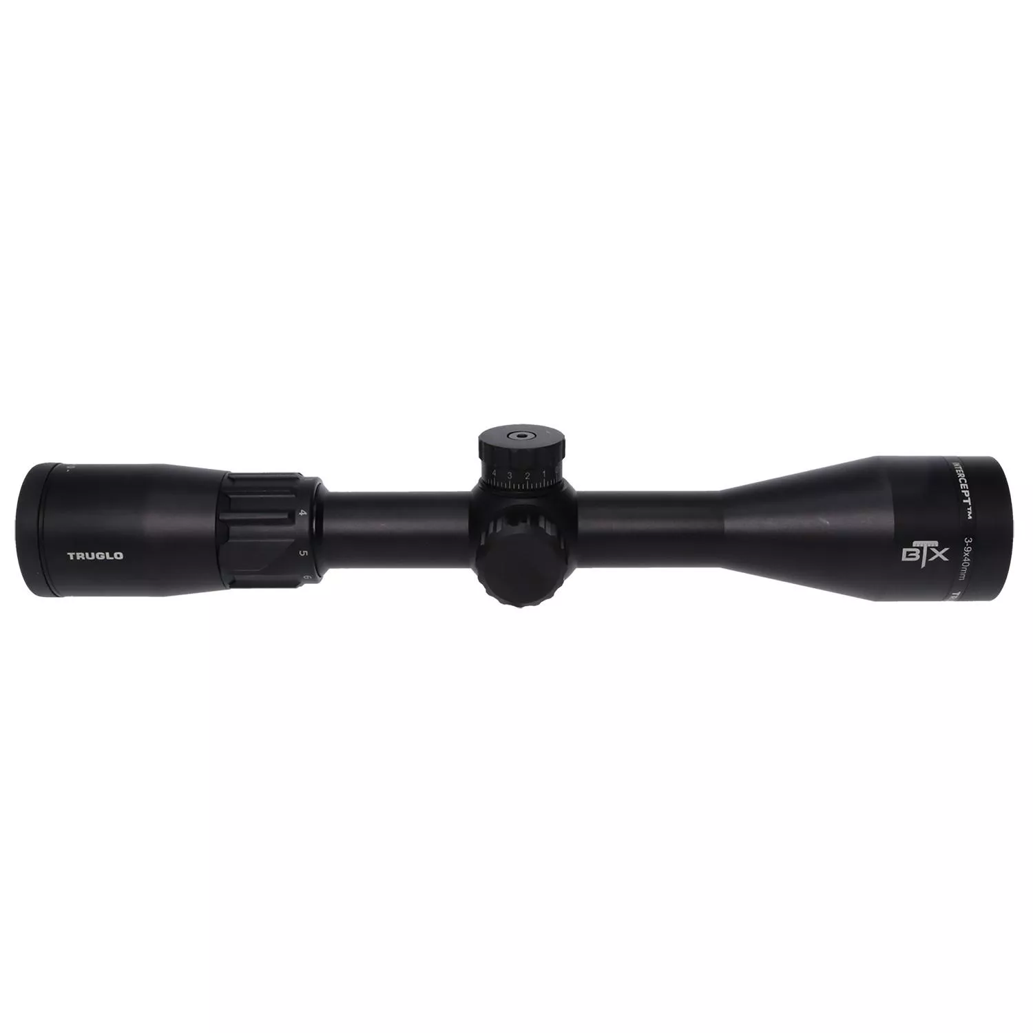 Truglo Intercept Rifle Scope BTX – 3-9×40 IR Duplex Reticle – Black