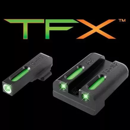 Truglo TFX Tritium /Fiber-Optic Day /Night Sights SIG 8 8 Set White Outline Front /Rear Green