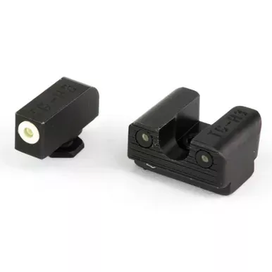TRUGLO Tritium Pro Sight | Fits Glock 42/43 | Large White Focus-Lock Ring on Front Sight & U-Notch Rear Sight | White Dots in Light & Green Dots at Night | TG-TG231G1AW