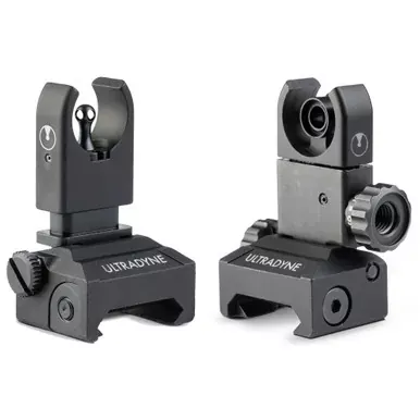 Ultradyne USA C4 Front & Rear Sight Combo | Fits Picatinny Rails | Black | 4.7 oz. Total | 4140 CrMo Steel | UD10480