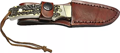 UNCLE HENRY KNIFE STAGLON 2.8″ – BLADE W/LEATHER SHEATH