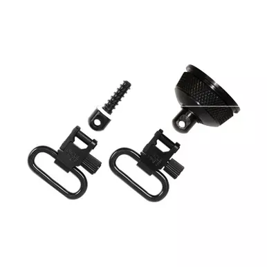 Uncle Mike’s QD Mag Cap & Wood Screw Swivel | 1″ | Fits Remington 870 Express | Black | With Internal Ratchet | 18002