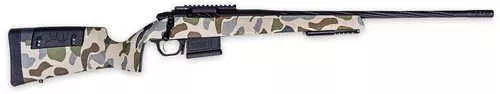 Weatherby 307 Hush 6.5 Creedmoor 20" Graphite Black Cerakote fluted, threaded barrel; Picatinny rail; Hush Tundra Camo adjustable stock (cheek & LOP); ambidextrous; 5+1; 2" muzzle brake