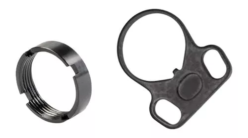 White Label Armory WLA-BUF-7008-01End Plate Kit Ambidextrous Black Aluminum/Steel AR-15