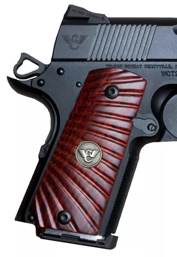 Wilson Combat 351MCP CocoboloStarburst Dark Reddish Brown Wood for 1911 Compact