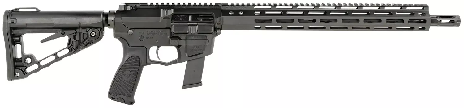 Wilson Combat TRAR9GB91610 AR9G Carbine 9mm Luger 17+1 16″ Black Match Grade Threaded Barrel, Black Armor-Tuff Aluminum Receiver, M-LOK Handguard, Black Synthetic Rogers Super-Stoc W/Cam-Lock Stock