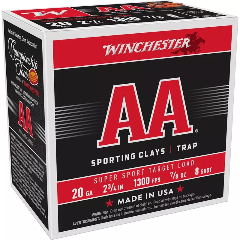 WINCHESTER – AA Sporting Clays 20 Gauge 2-3/4″ 7/8 oz #8 Shot 25/Box Quantity Discount PriceAdd To Favorite
