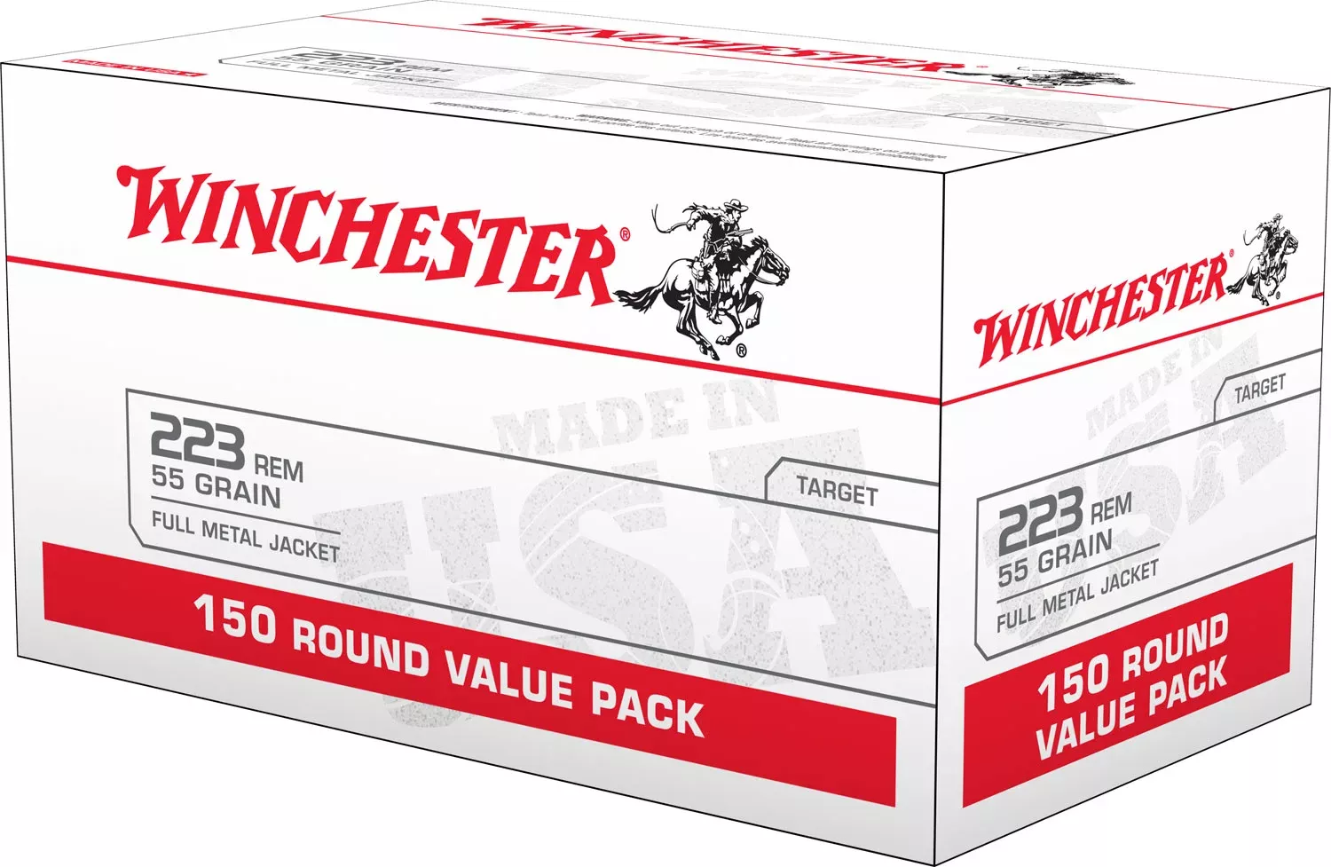 Winchester Ammo W223150 USA223Rem 55gr Full Metal Jacket 150 Per Box/4 Case *Value Pack