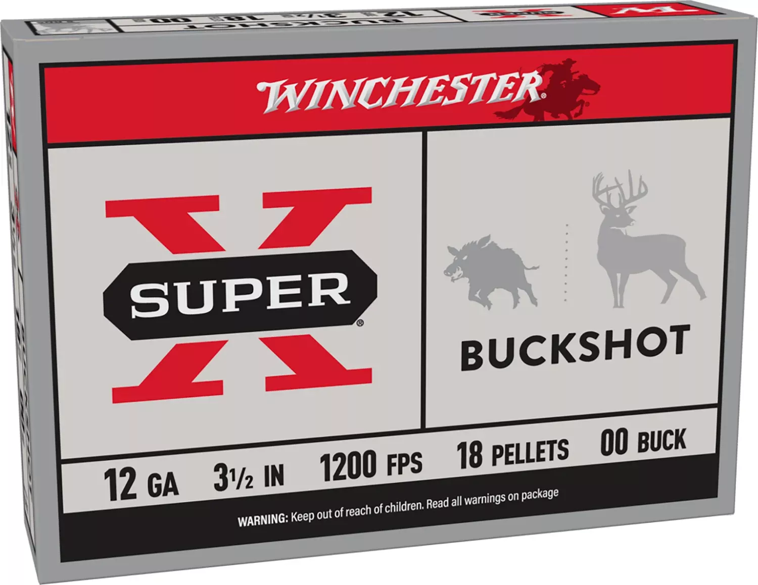Winchester Ammo XB12L00 Super X12Gauge 3.50″ 18Pellets 00Buck Shot 5 Per Box/50 Case