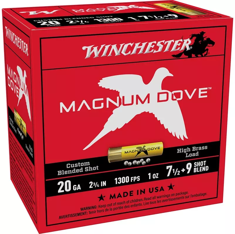 WINCHESTER – Magnum Dove 20 Gauge 2-3/4″ 1oz #7.5 & 9 Shot 25/Box Quantity Discount PriceAdd To Favorite