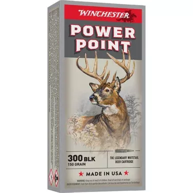 Winchester Power-Point .300 Blackout Ammo 150 Grain JSP Box of 20