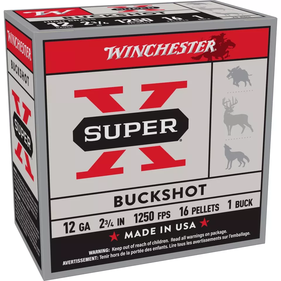 Winchester Super-X 12 Gauge 2.75" Buckshot 25 Rounds/250 Rounds Case