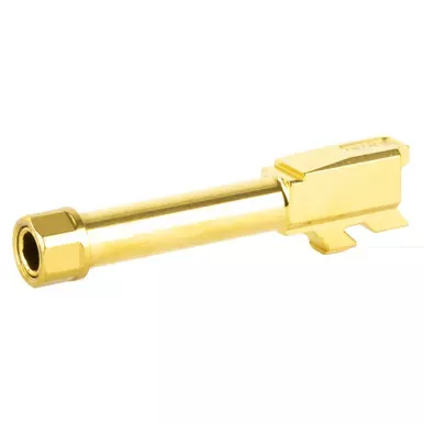 Zaffiri Precision Pistol Barrel | Threaded 1/2×28 | 9MM | 3.4″ | TiN Finish | Gold | For Glock 43 | ZP43BTG